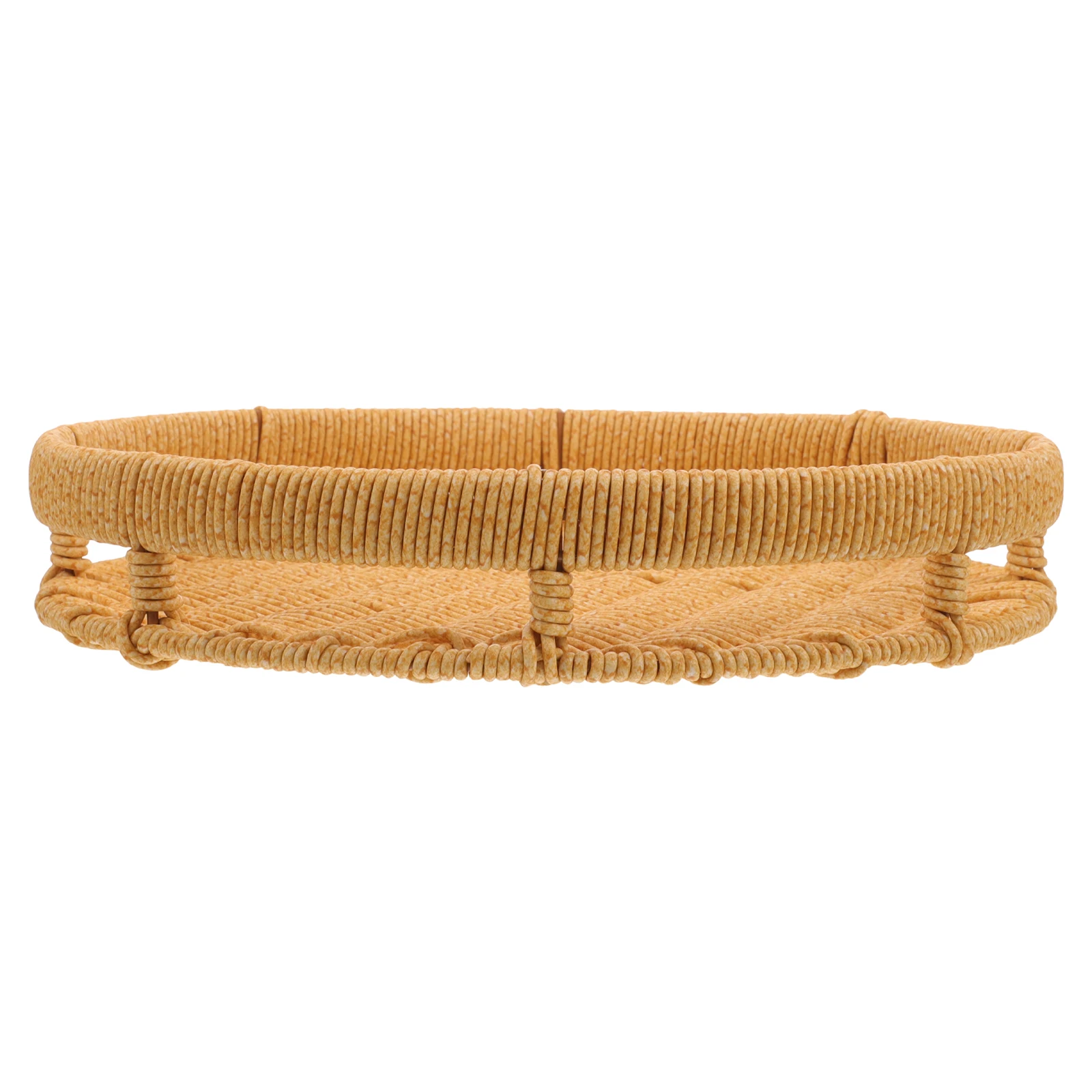 

Round Small Storage Basket Woven Tray PP Foldable Food Bread Home Picnic Camping Christmas Party Banquet Wedding Tea Rattan