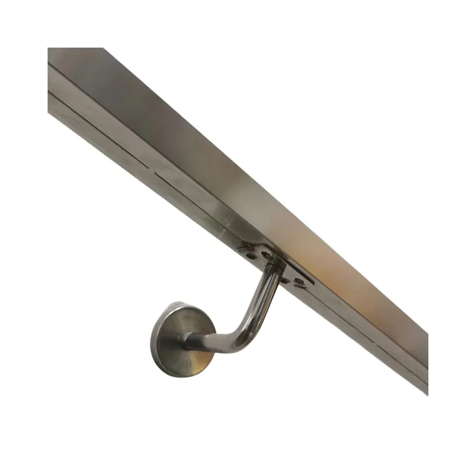 Stainless Steel Wall Bracket Stair Handrail Fixed Support Seven-Shaped Curved Connector Solid Frame for Home Safety