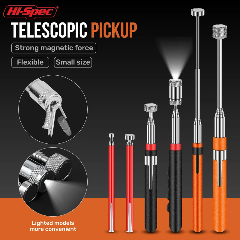 1 قطعة عصا لاقط مغناطيسية تلسكوبية مع سعة 8 رطل طول قابل للتعديل لسهولة استرجاع المكسرات والبراغي في المناطق الحدقة