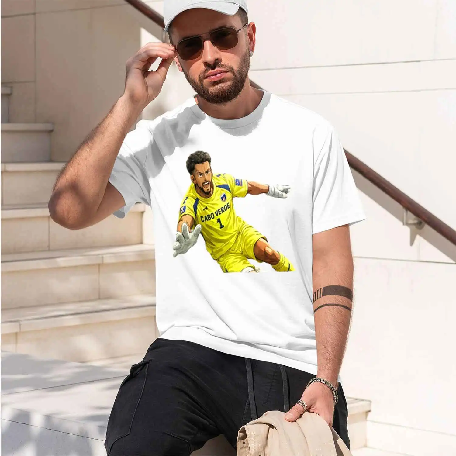 Men Women Soft Tee Vozinha Ce Verde No.1 Goalie Streting Save Pose Print Casual National Football Supporter parel 2026 New Model