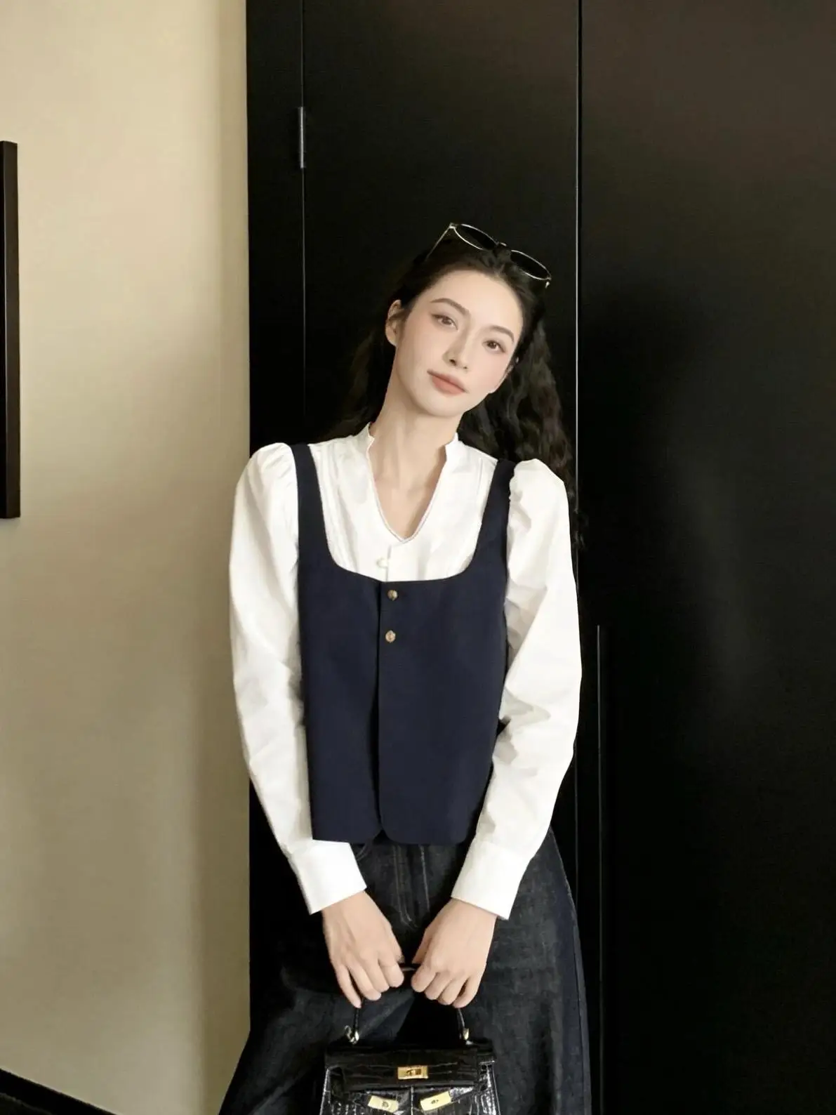 

Spring Design ort Svel Jaet Women's Square Collar Outerwear Vest Japanese Sle Underarm Layering Tank Top Cardigan