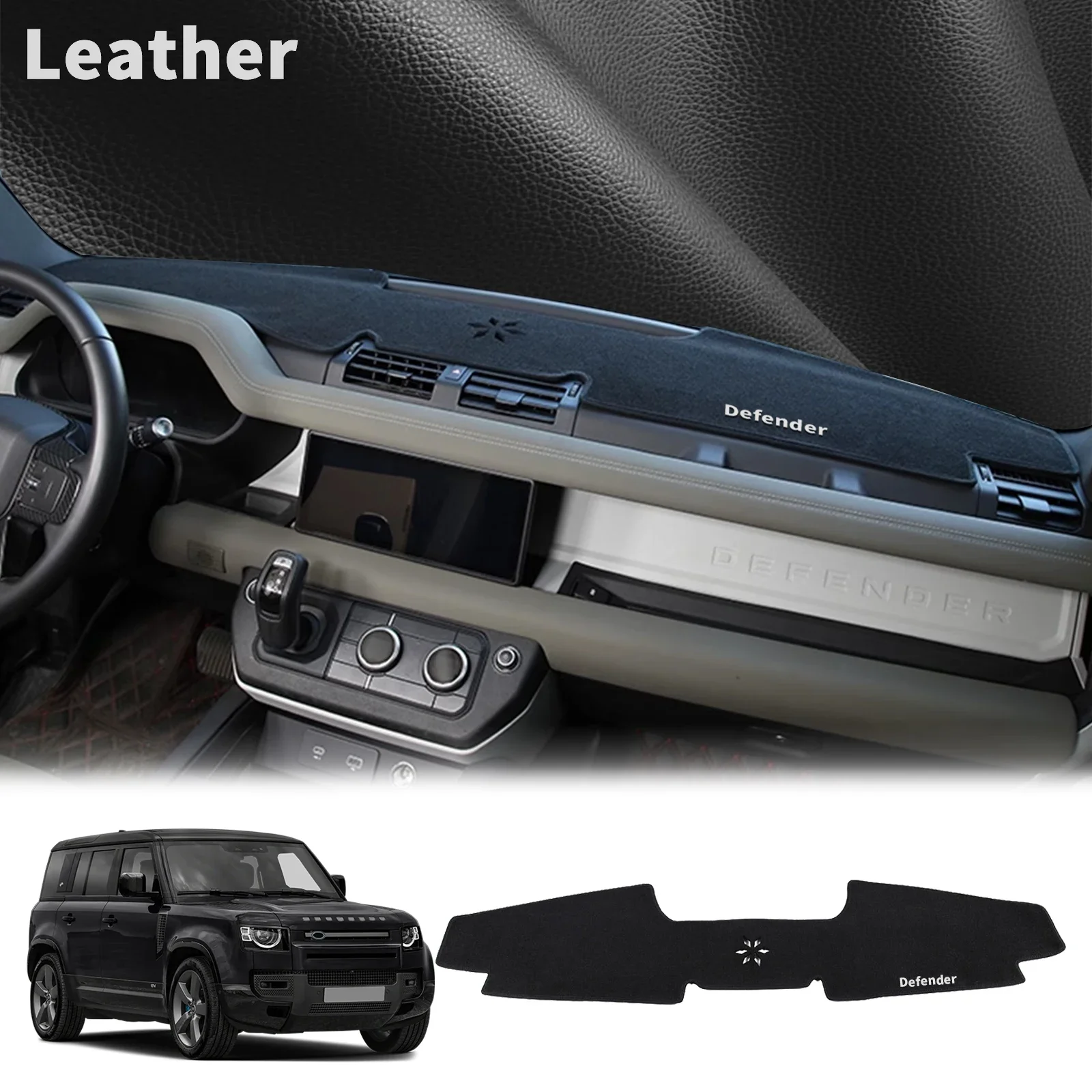 Dashmat Dashboard Cover Pad for Land Rover Defender 2020-2025 2021 2022 2023 2024 Without HUD DashMat Sunshade Protective Carpet