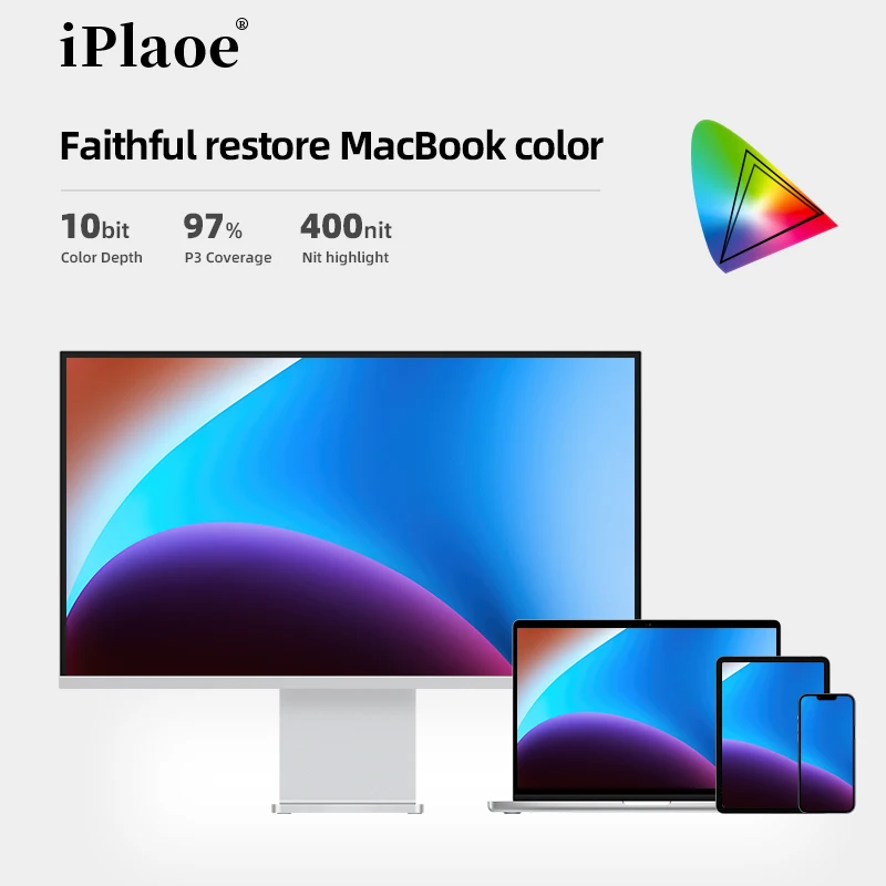 

Professional 27 inch 4K IPS Display, 97% DCI-P3 Color, 10-bit, 400 nits, 100% sRGB, Tilt-Adjustable Aluminum Stand