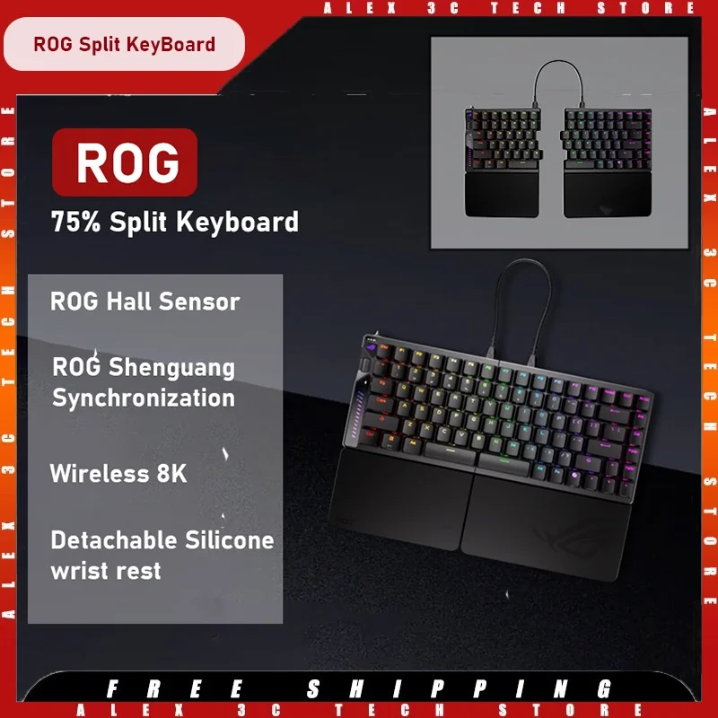 

Rog Falcata 75% Split Magnetic Axis Keyboard Hfx V2 Magnetic Axis Hall Rt0.01 Gaming Keyboard Gasket Wireless 8k Rate Esport