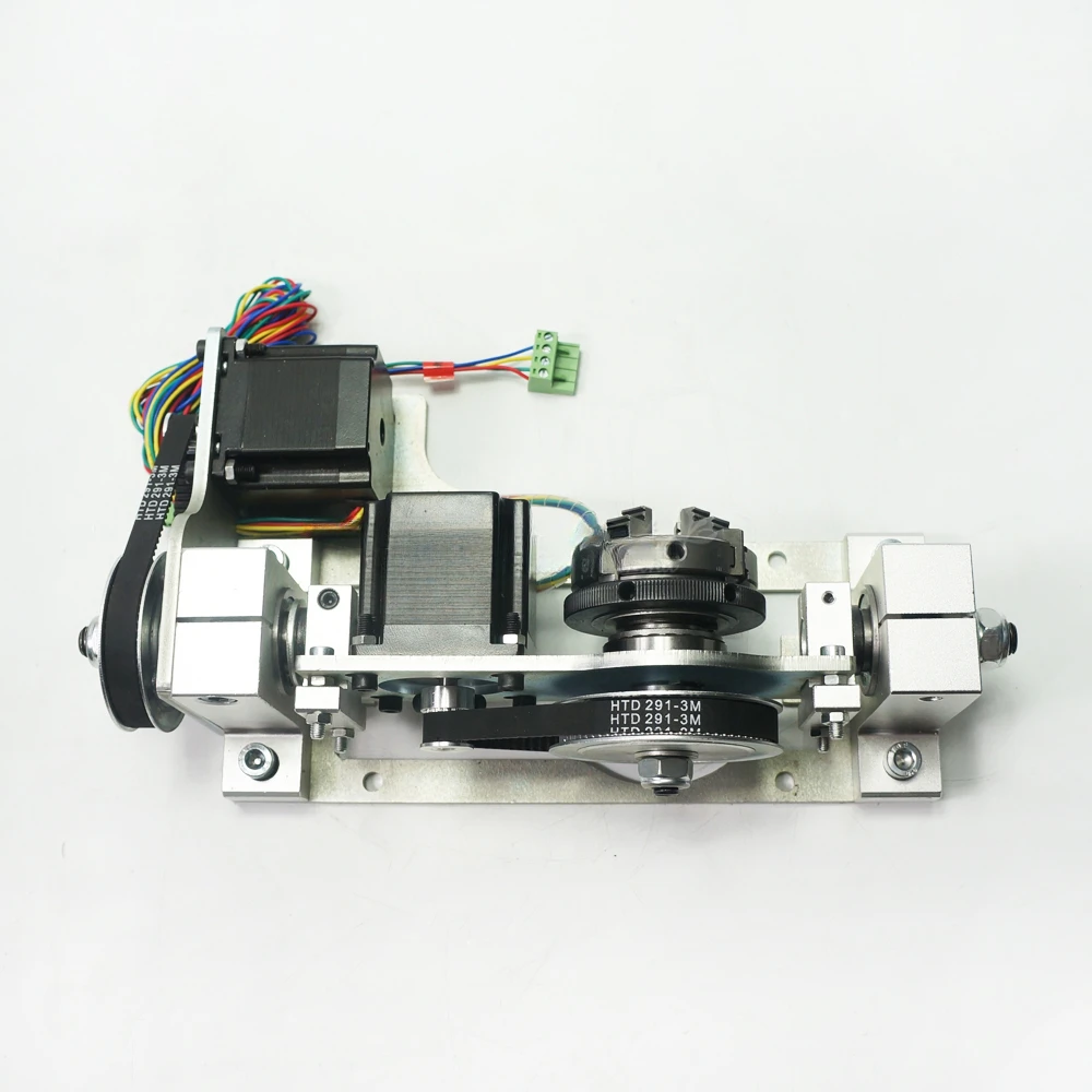 4-jaw Chuck Rotates 60mm Center Height of 55mm, Equipped with A Workbench for Wood Router CNC Engraving Machine