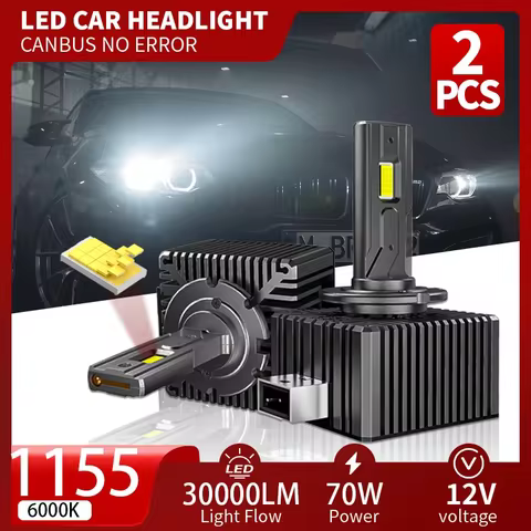 2PSC D3S LED Headlight 6000K D1S D2S D4S D5S D8S HIDConversion Kit 70W Cool White 30000LM Auto Xenon Bulbs Replacement Plug&amp;Play