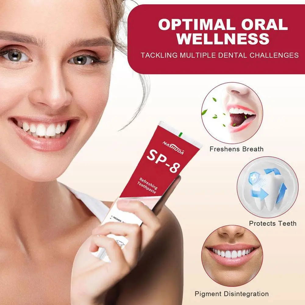 Sp-8 Probiotic Toothpaste Promote Oral Health Prevent Bad Breath Tooth Decay Reduce Gum Problems Natural Ingredients