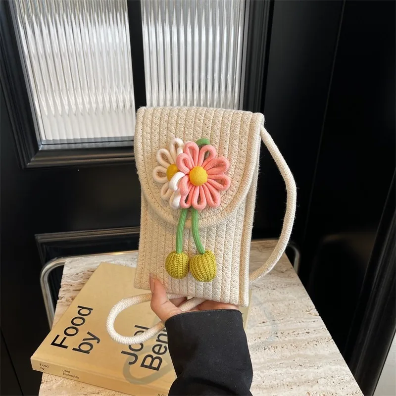 

Новинка 2024 Женская модная и модная сумка через плечо молодежный дизайн сумка через плечо для покупок тканая мини летняя Горячая распродажа цветов