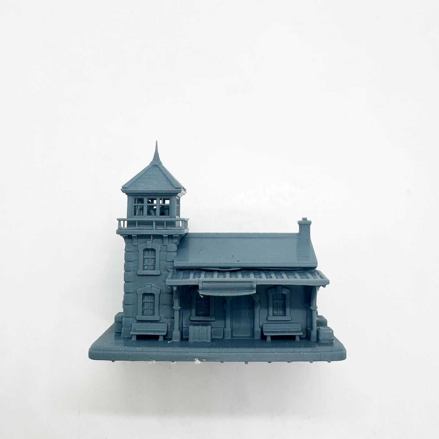 

Stone Train Station with Watchtower LYTS125 1/87 1/160 1/220 Miniature Building Military Car