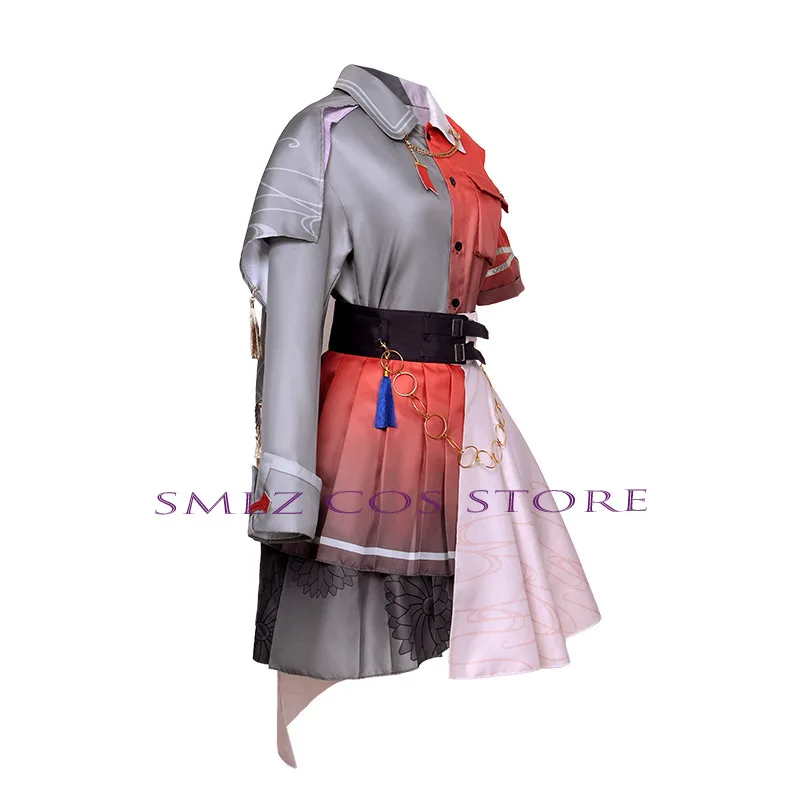 Azusawa Kohane Cosplay Anime Projekt Sekai Kostüm 4. Mädchen Uniform Rot Grau Kleid Perücke Anzug Halloween Party Outfit für Frau