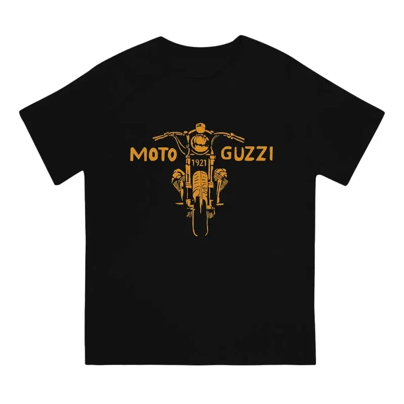 Moto Guzzi Washed Orange Unique Polyester TShirt Motorcycle Top Quality New Design Graphic T Shirt Short Sleeve