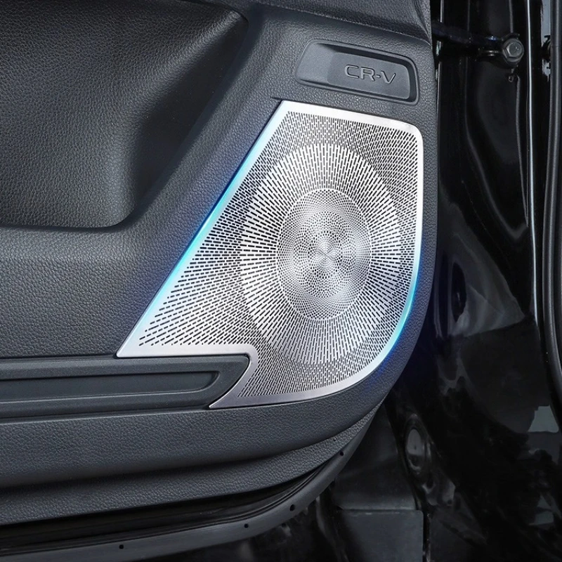 

​ ​ Для Honda CR-V 2023-2024: решетки для дверных динамиков премиум-класса + крышки твитера - комплект из нержавеющей стали с ЧПУ, аксессуары для интерьера