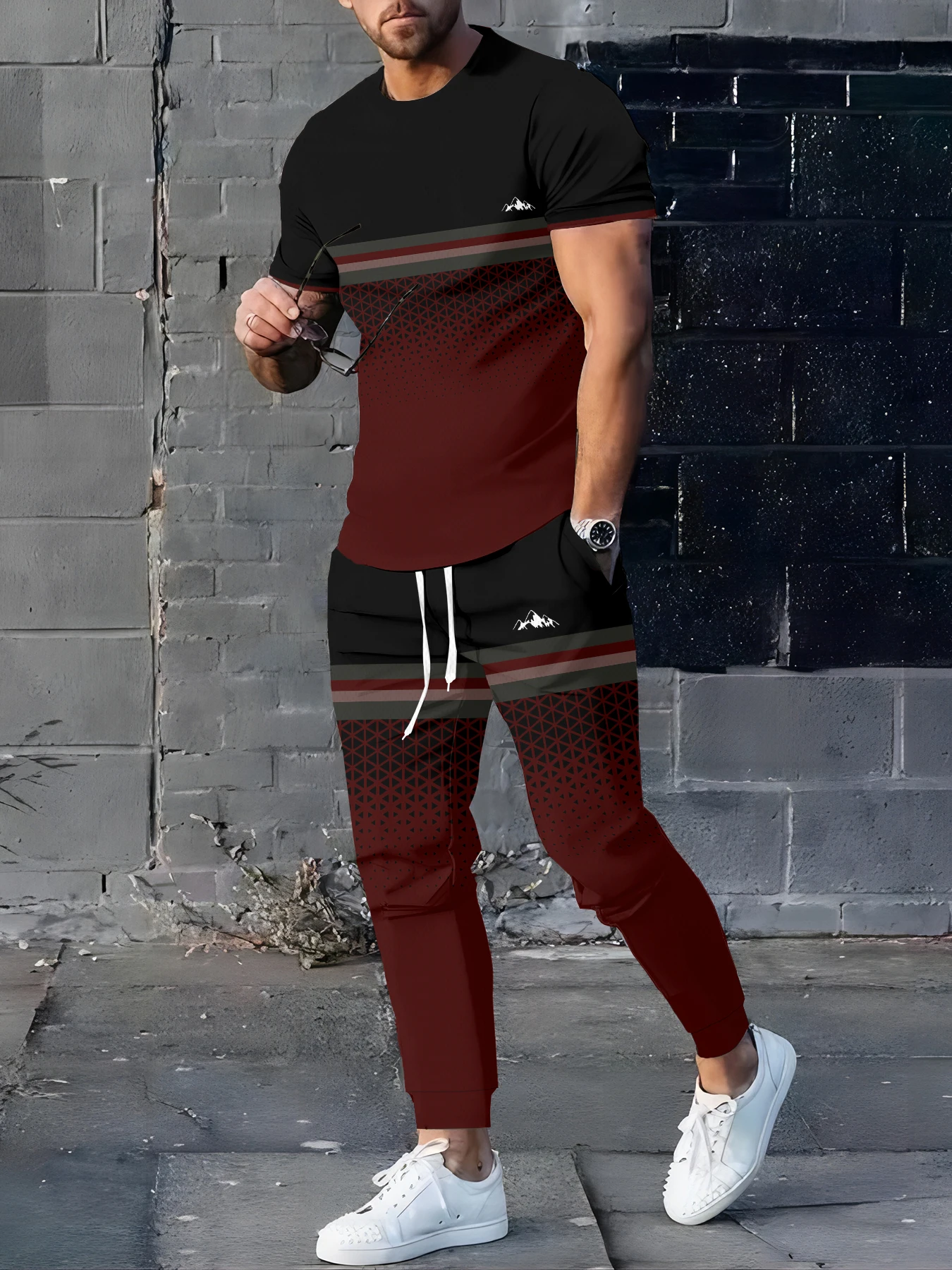 2026 Summer Men's Suit with 3D Printed Pattern Breathable Lightweight Comfortable Fashionable and Outdoor Style Men's Clothing