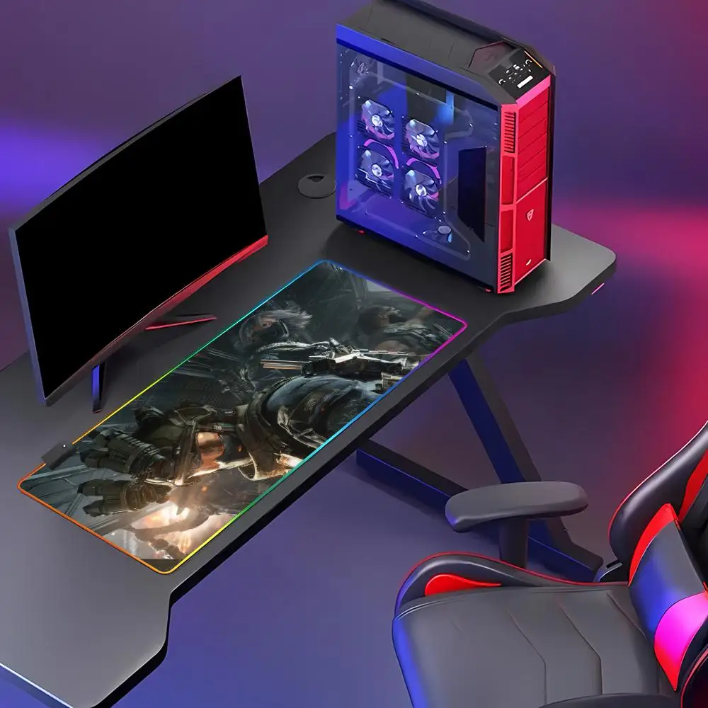 

Animation Games Beautiful Delta Force Mouse Pad RGB Gaming Mouse Pad HD Gamer Large LED Light PC Computer pad Non-slip Decor