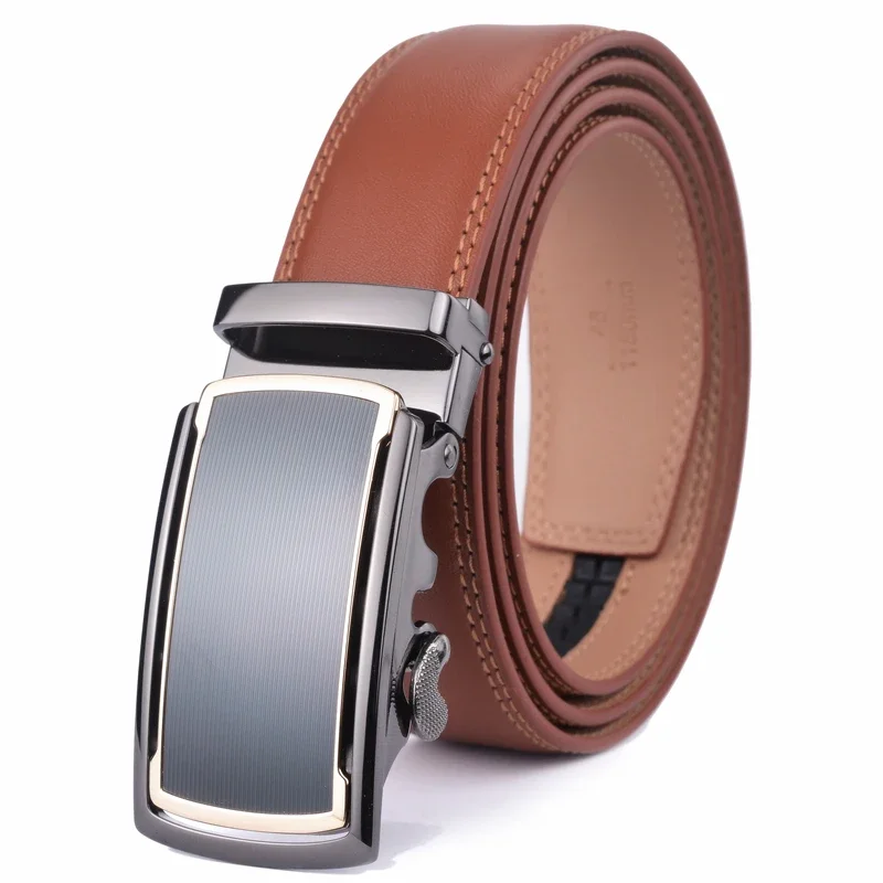 

Plyesxale Cowhide Genuine Leather Belts For Men Newest Mens Automatic Ratchet Buckle Belt Designer Belts Men High Quality G52