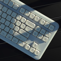Cute Bear MOA Keycap Set PBT 125 Keys Small Font Milk White for MX Switch 60/84/90/104/108 Layout Mechanical Keyboards