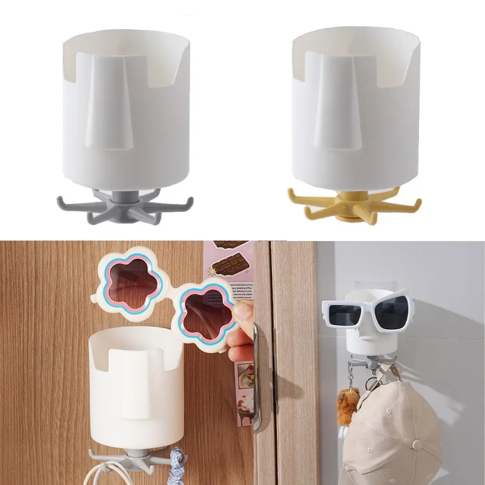 Multi-Function Wall-mounted Glasses Storage Rack Six-claw Porch Key Hook Wall Mounted Eyeglass Holder Desktop Ornament Rotatable
