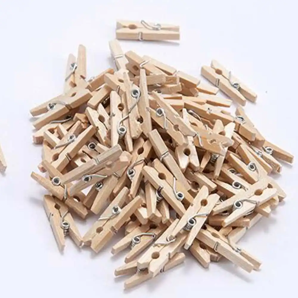 10-50 Teile/paket Heißer Verkauf Mini Natürliche Holz Kleidung Foto Papier Peg Pin Wäscheklammer Handwerk Clips Schule Büro Schreibwaren 19331 – Detail 3