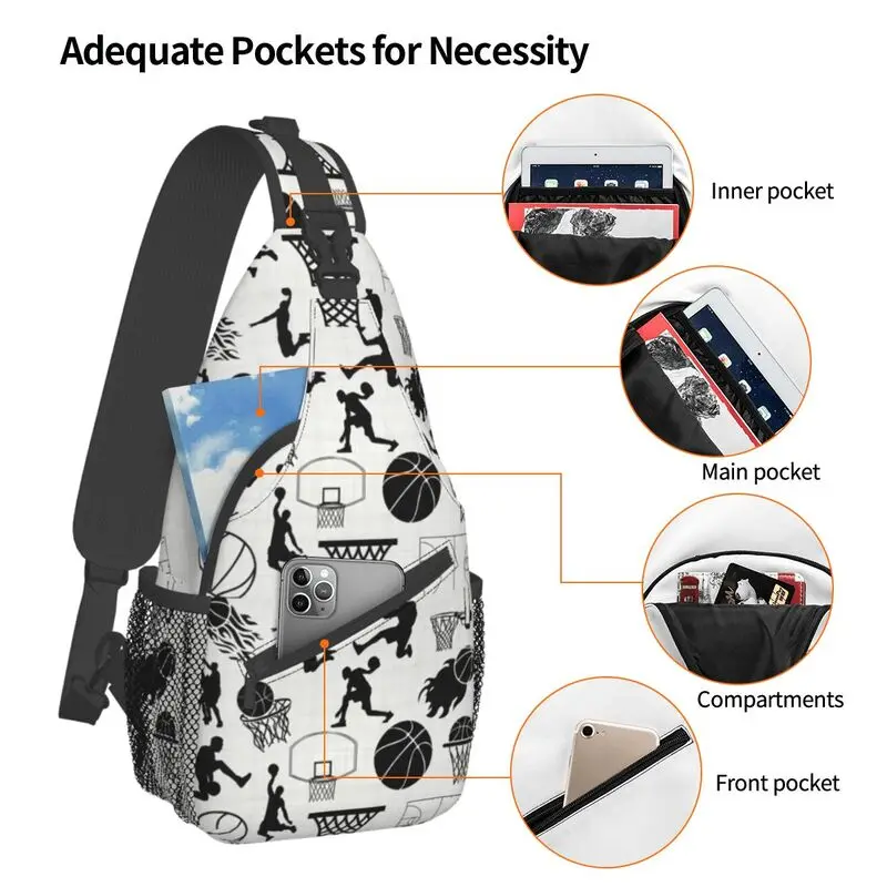 Custom basquetebol sling crossbody mochila para homens, esporte ombro peito saco, apto para viagens, caminhadas mochila