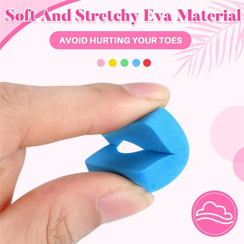 500 Pcs Individual Pedicure Toe Separators Soft Foam Toe Spacers Comfortable Finger Toe Dividers Pedicure