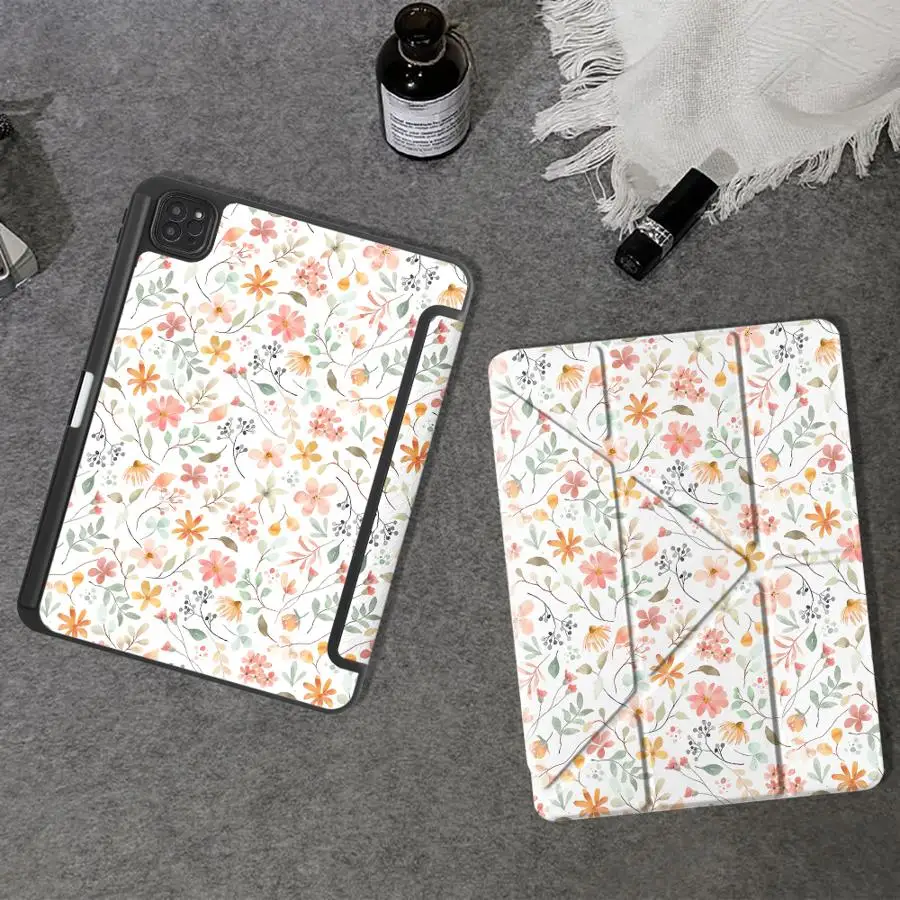 Watercolor Floral Print Tablet Case For iPad Air 4 5 M3 M2 1 2 M4 11inch Pro 2025 Mini 6 7 Pro 11th 10th 9th 8th 7th 12.9inch