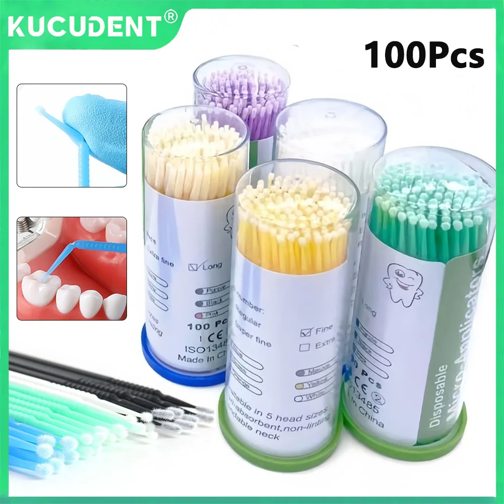 

100 шт., одноразовые микрокисти для стоматологии, аппликатор, красочный инструмент для ухода за полостью рта, инструмент для стоматологического применения, удлинение одонтологии