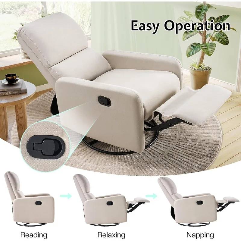 أفضل بيع - كرسي هزاز دوار للبالغين، كرسي هزاز للحضانة مع ظهر مرتفع، طائرة شراعية صغيرة للصغار #4