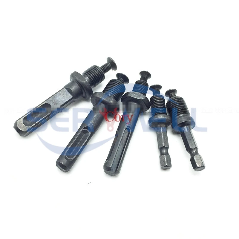 1Pc Square/Hex Shank MaleThread Adapter to 1/2-20UNF 3/8-24UNF w ReverseScrew for ElectricHammer to Electric Drill Chuck Adapter