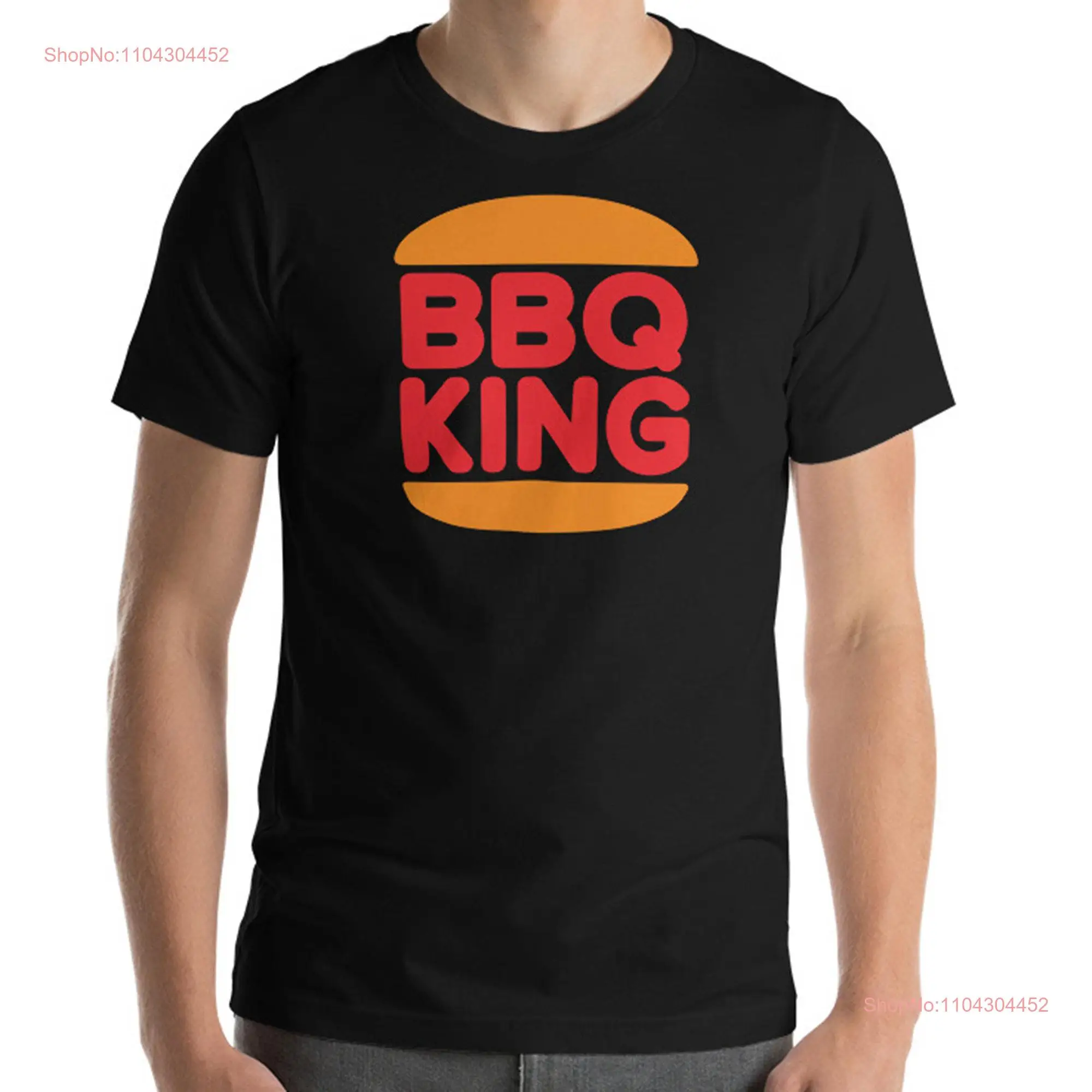 BBQ King Of The Grill Barbecue Master Foodie Mens T Shirt long or short sleeves