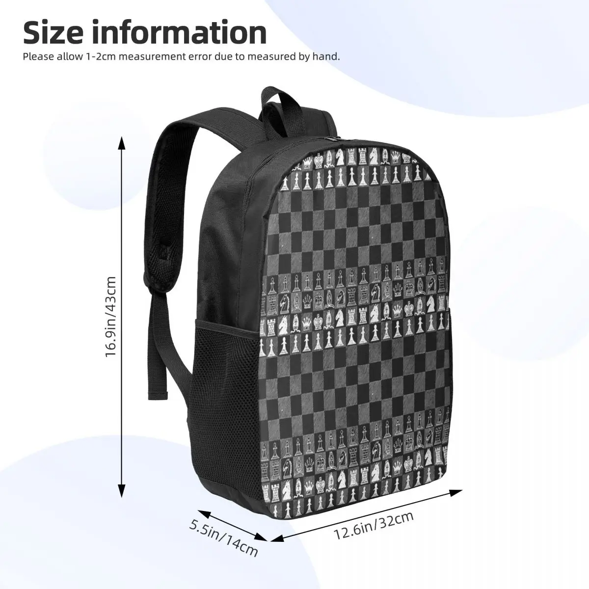 พัดลมหมากรุกผู้เล่น Grand Master Of Chess ผู้หญิงกระเป๋าเป้สะพายหลังชายหญิง Bookbag เด็กโรงเรียนกระเป๋าแบบพกพา Rucksack ไหล่กระเป๋า