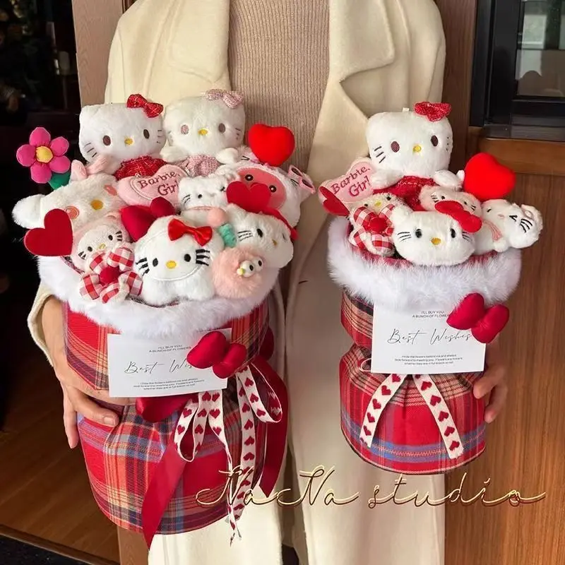 

Cartoon Hello Kitty Plush Doll Cute Bouquet Creative Gift for Girlfriend Valentine's Day Christmas Graduation Birthday Gift Toy