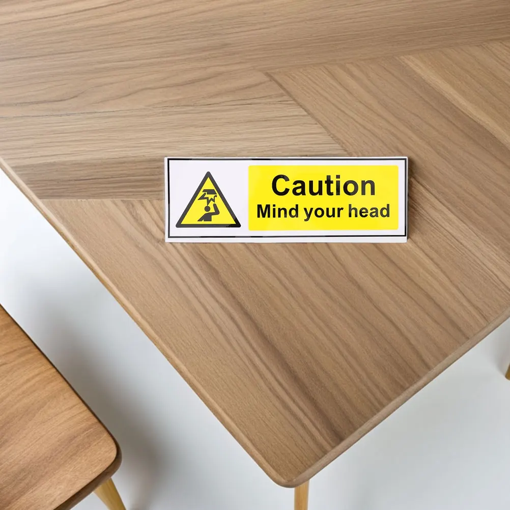2 قطعة مشاهدة ملصقات سلامة رأسك عالية الوضوح قشر عصا علامات الحذر لمكاتب مستودعات السلالم ذات السقف المنخفض #1