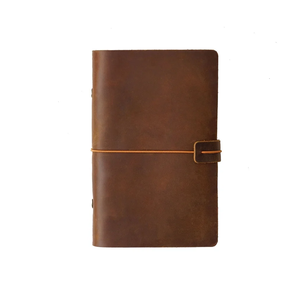 A5 A6 A7 Loose-leaf Notebook Cowhide Leather Journal Planner 192 Pages School Office Note Book Lined Blank Pure Color Retro Gift