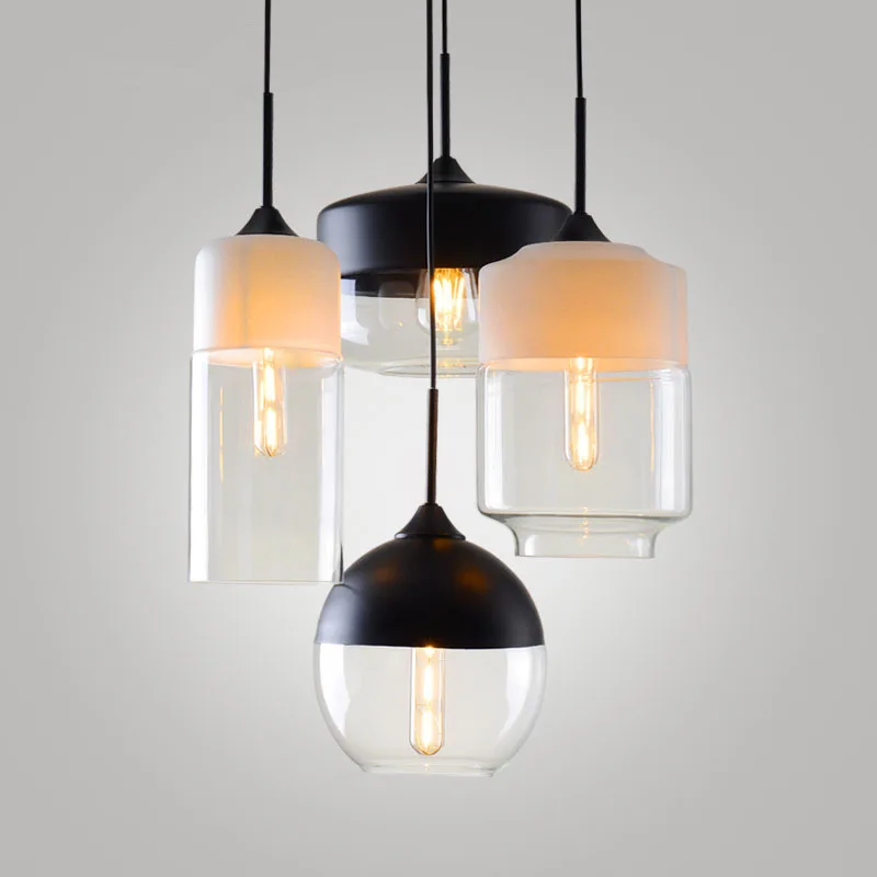 

Modern Scandinavian Pendant Light - Single Bulb Glass Lamp for Kitchen Island, Cafe, Living Room, Boutique Decor