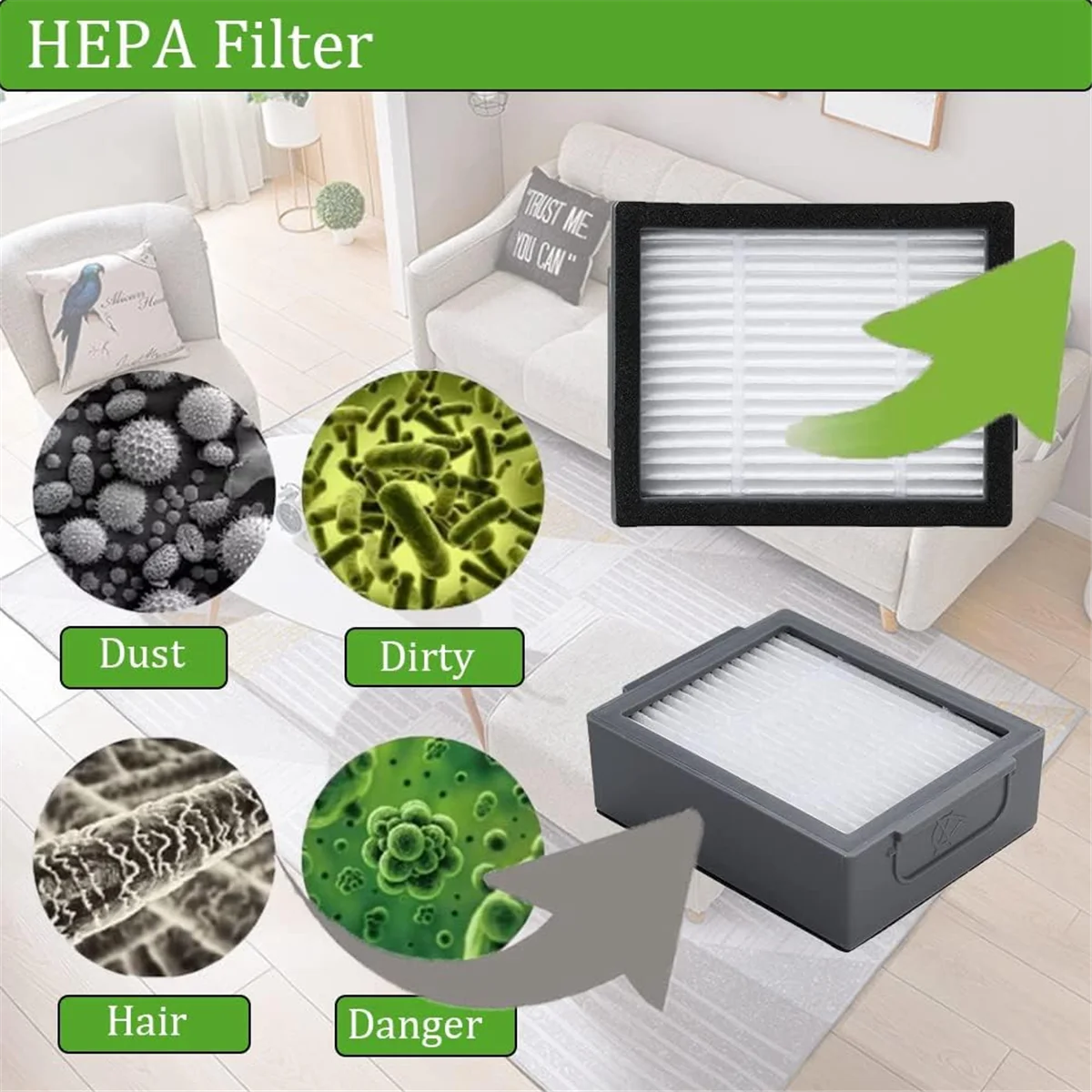 For I7 I7+ I8 I8+ I1 I2 I3 I3+ I4 I4+ I6 I6+ E5 E6 E7 J6 J7 J7+/Plus E, I & J Series Vacuum Filter Brush image 6