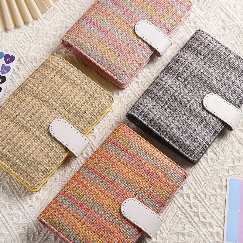 A6  Rainbow Knitting Pattern DIY Loose Leaft Binder Notebook Cover Diary Agenda Planner Paper Cover School Stationery