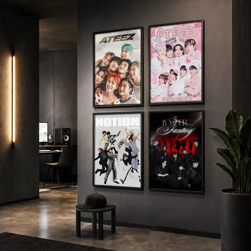 Korea Kpop Band A-ATEEZ Poster HD Home Wall Stickers House Hallway Living Room Bedroom Bar Office Decor Art Prints