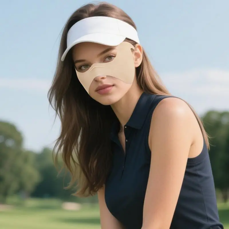 

Summer Ice Silk Sunscreen Mask Face Cover Anti-UV Cooling Butterfly Eye Sun Protection Patches For Nose Running Hiking