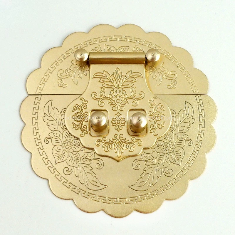 

Ретро антикварная латунная пряжка с замком, мебельная коробка, пряжка для ювелирных изделий, сундук из чистой меди, пряжка для чемодана, застежка, защелка, застежка