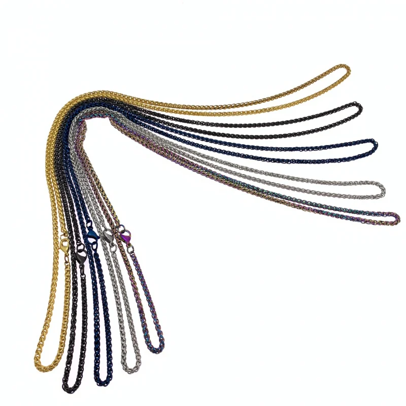 Metal Necklace Lanyard Contains Silicone Ring Lanyard Keel Chain Snake Bones Chain Lanyard