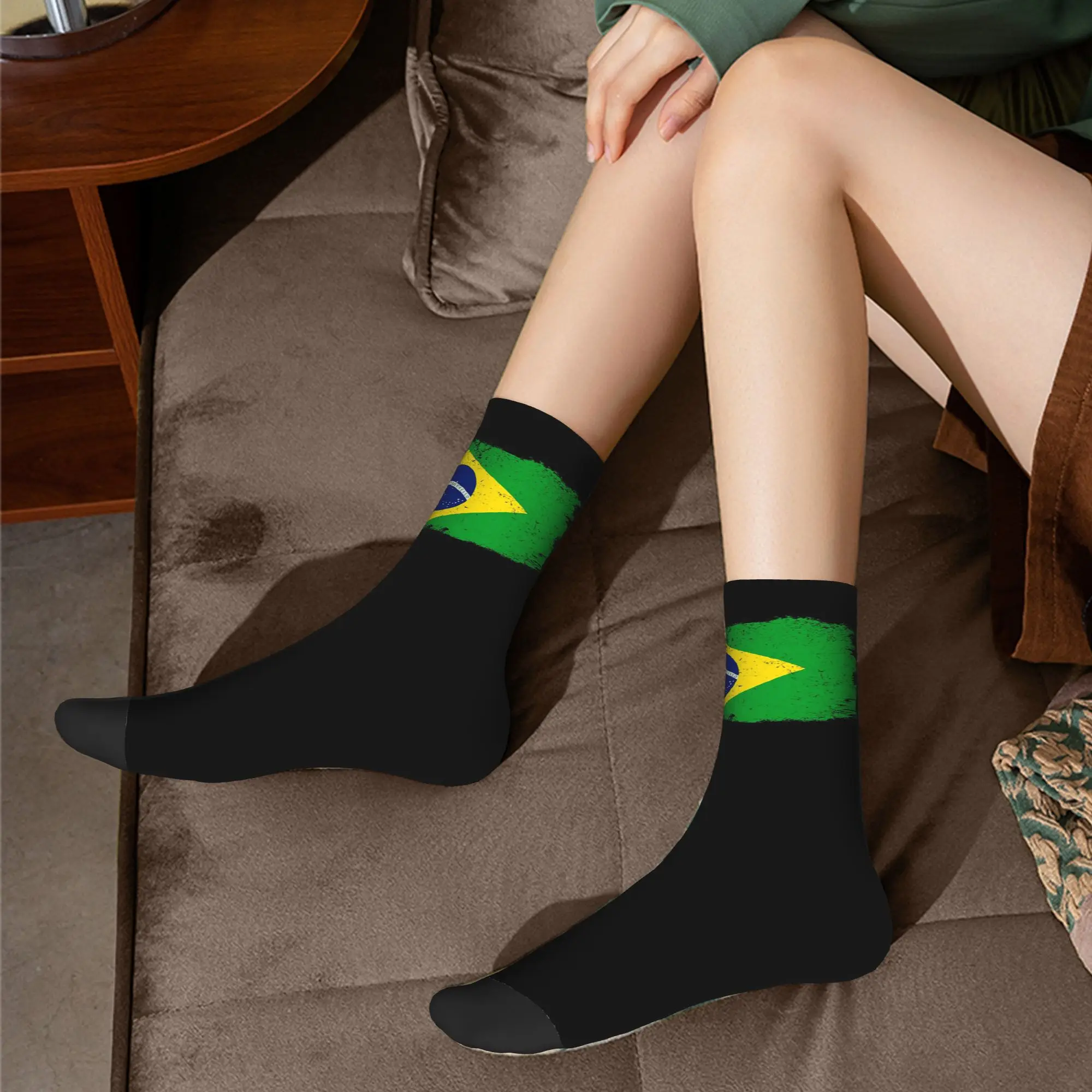 البرازيل علم الدولة البرازيل السياحية البرازيل فريق البلد الجوارب Harajuku جوارب الرياضة الأوسط جوارب أنبوبية لينة هدايا عيد الميلاد