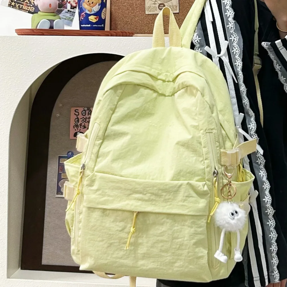 

Casual Simple Backpack College Student Schoolbags Solid Lightweight Backpacks Large Cpacity Commuting Travel Mochilas