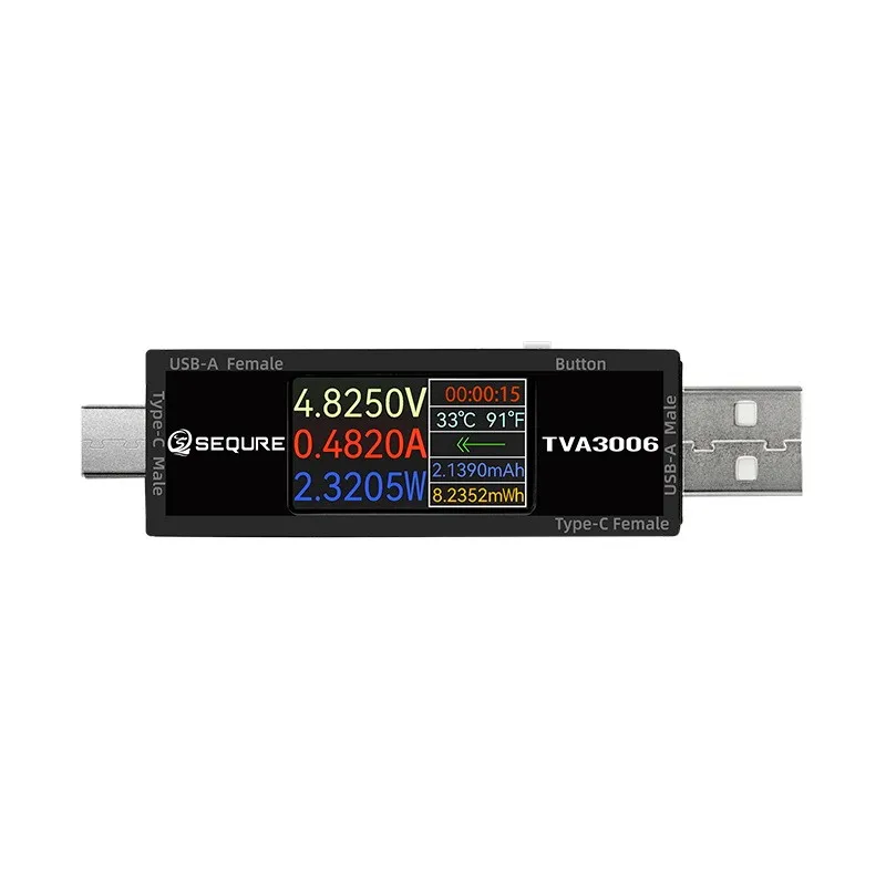 Sequre-medidor de Potência Volt Amperímetro de Alta Precisão Tva3006 Tipo-c