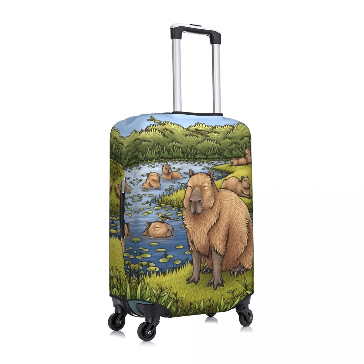 Custom Cute Animal Capybara Luggage Cover Protector Fashion Travel Suitcase Protective Cover for 18-32 Inch