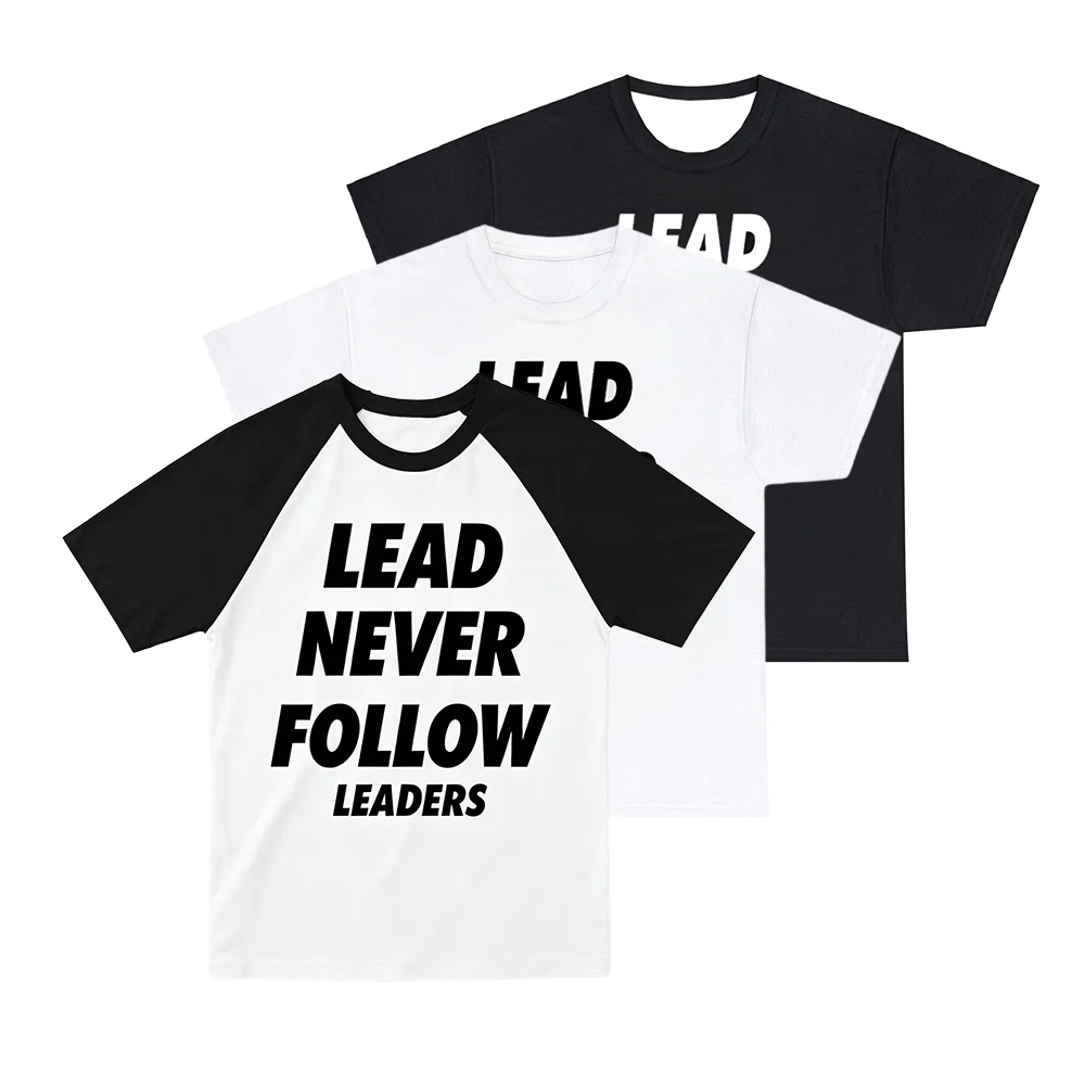 Lead Never Follow Leaders 3D Printed Unisex Fashion Casual T Shirt Harajuku Street Vintage Round Neck Tops Tee Family Matching