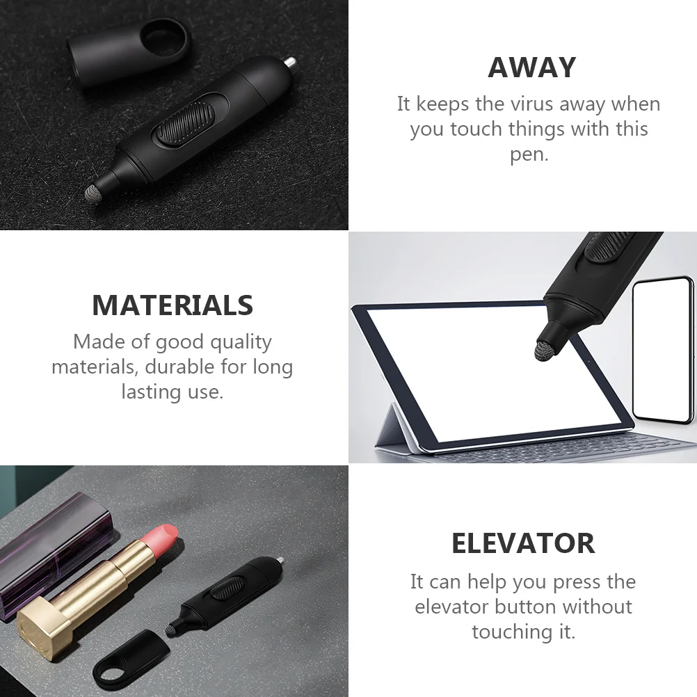 

1Pcs Touch-Control Antibacterial Pen Compact Portable Non-Contact Elevator Button Pusher for Office Travel Public Places Hygiene