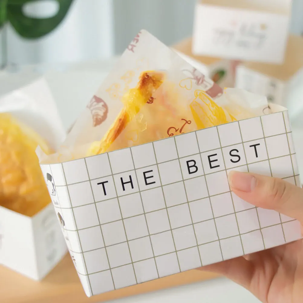 Scatole per panini da 50 pezzi, confezione resistente all'olio, ideale per panini, hamburger, colazione, pranzo, contenitori per alimenti, scatole di carta per panini