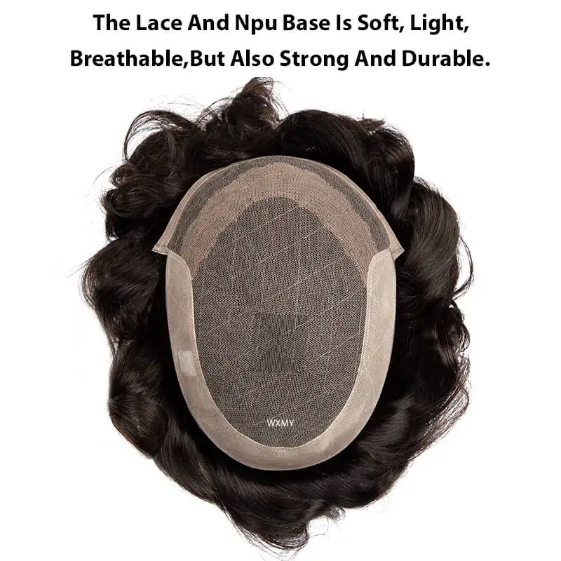 OCT French Lace & PU Base Toupee Hair Man parrucca protesi per capelli maschili capelli umani naturali protesis capillare da uomo sistemi traspiranti