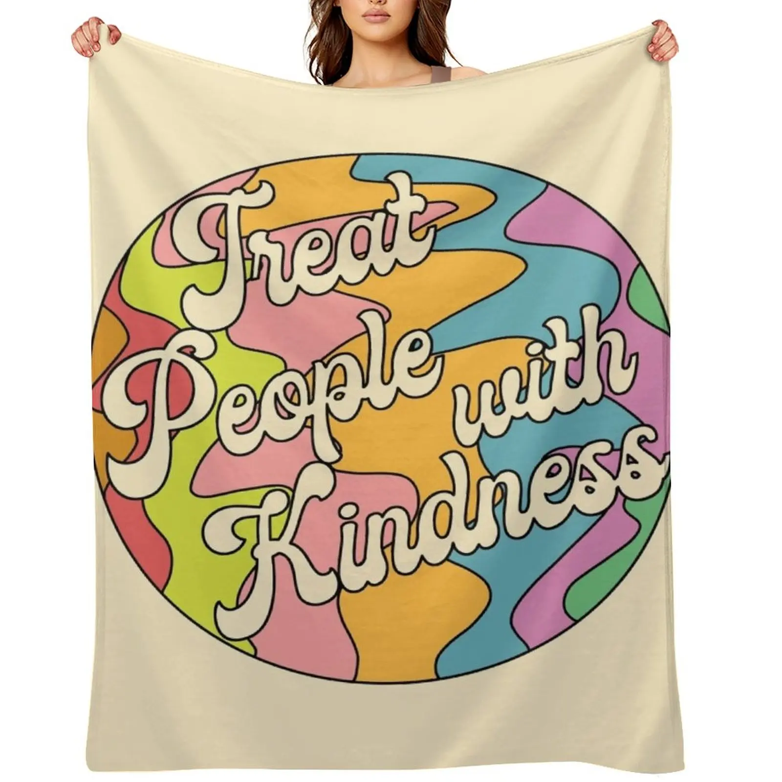 

Groovy Treat 'Em With Kindness Design Throw Blanket Luxury St Soft Big Hairy Decoratives Blankets
