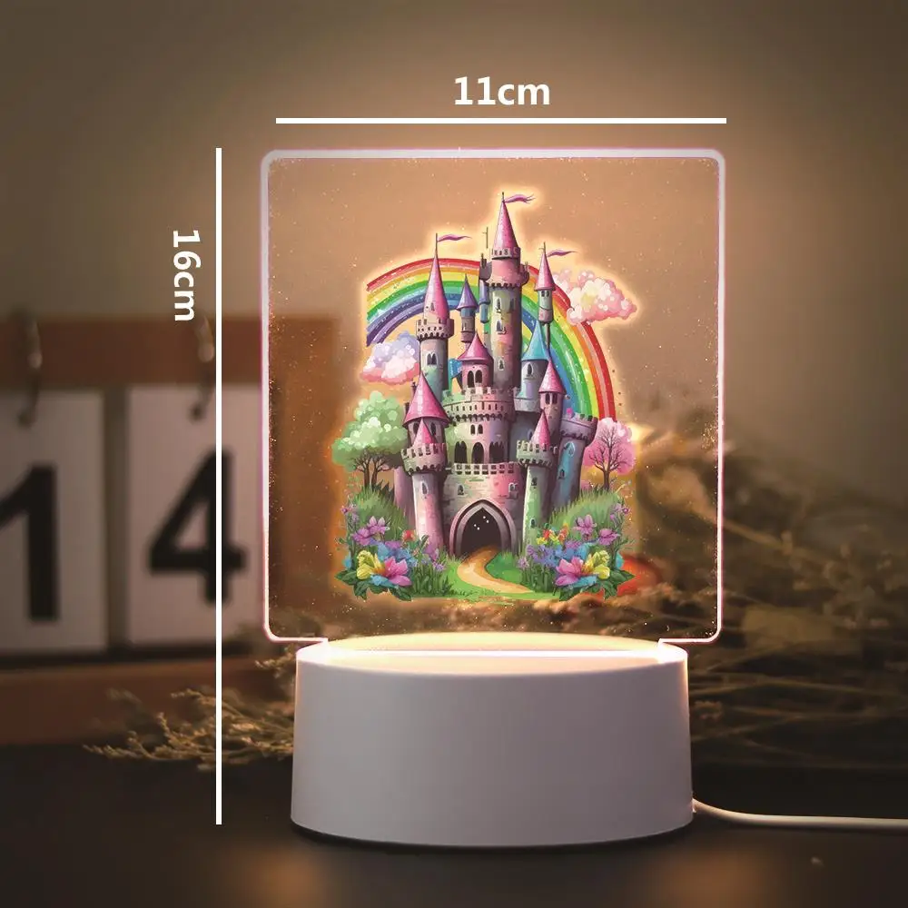 Princess Castle 3D Led Night Lamp 16 Color Changing Rgb Ambient Lights For Bedroom Festival Home Bedside Gaming Room Decor